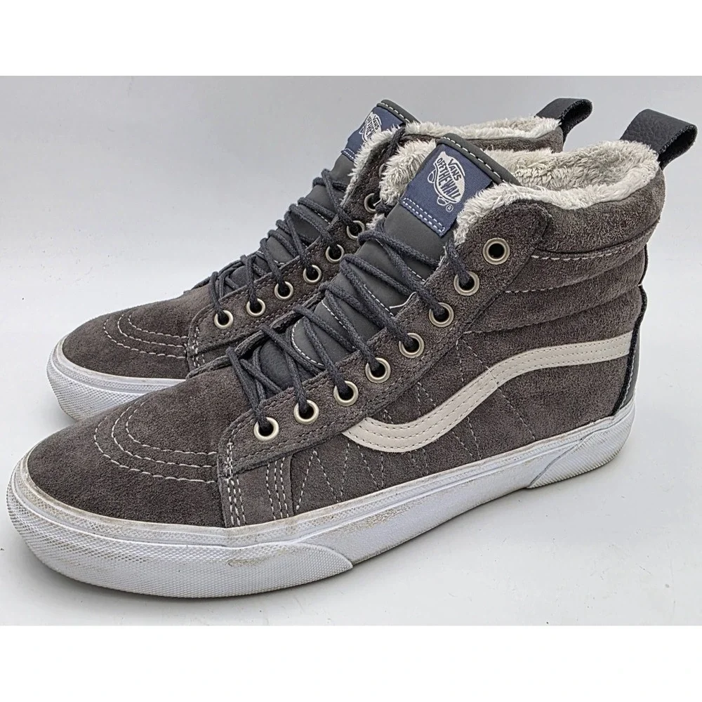 Vans Sk8-Hi MTE Mens Boots 9 Womens 10.5 Gray Sherpa Lined Scotchgard  721424